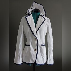 NWT DeviNova White Otganic Cotton Terry Blazer, Beach,yacht  Robe Size S